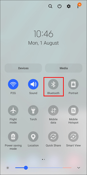 Pull down the menu on android device