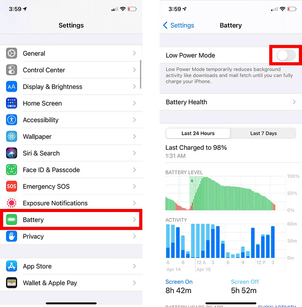Disable Low Power Mode on Your iPhone