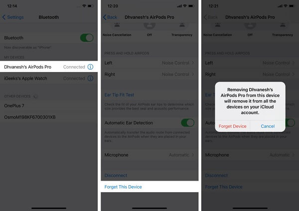 Unpair Your AirPods From Your iPhone in Settings