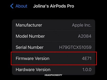 AirPods Firmware Version Is 4e71