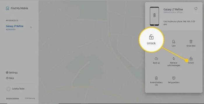 Samsung Find My Mobile Click Unlock