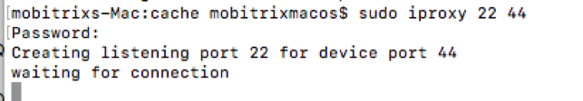 Digite “iproxy 2244”