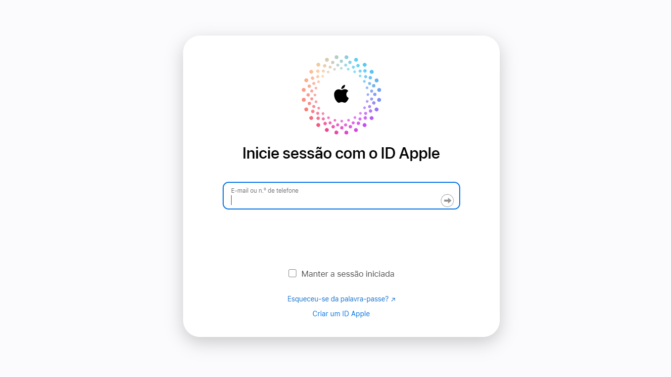 Interface De Login Do Icloud