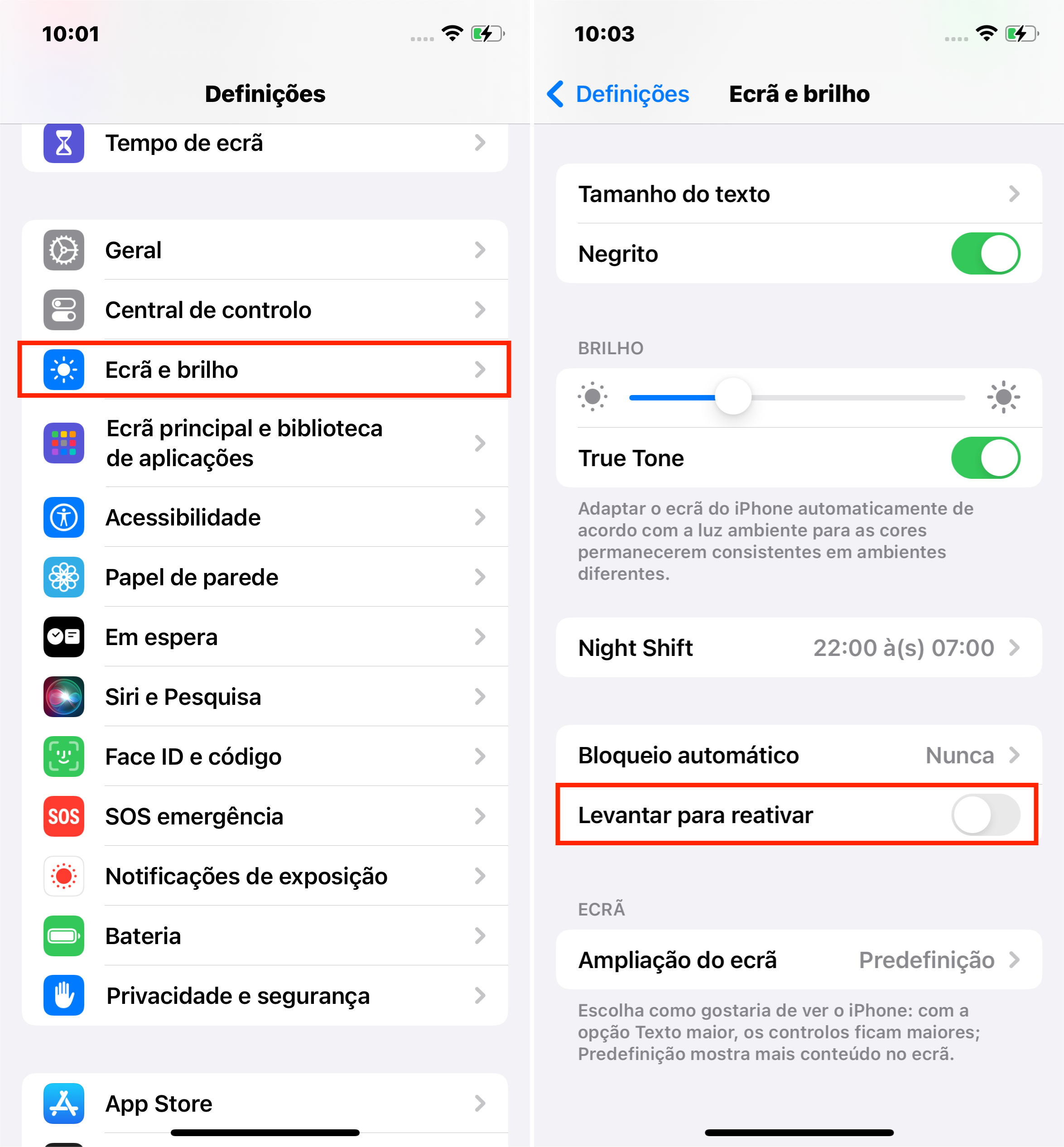 Steps To Adjust Iphone Ecrã E Brilho Via Definições