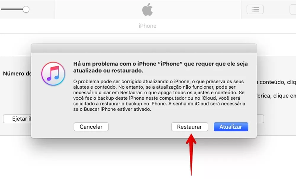 Itunes Restaurar Pop Up