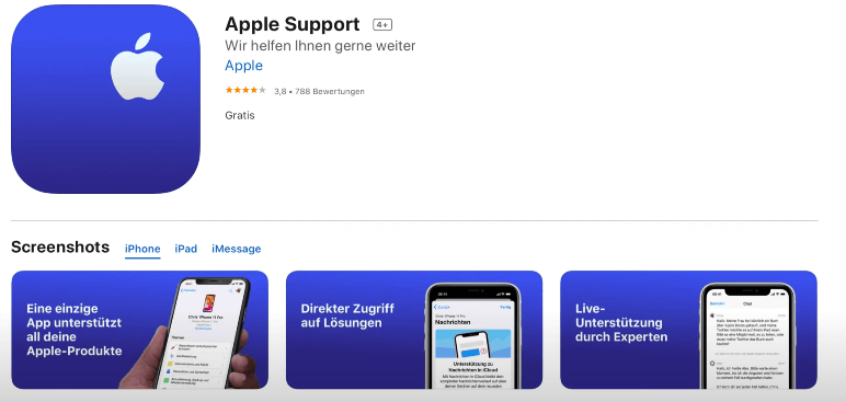 Suchen Sie nach Apple Support und klicken Sie auf Download