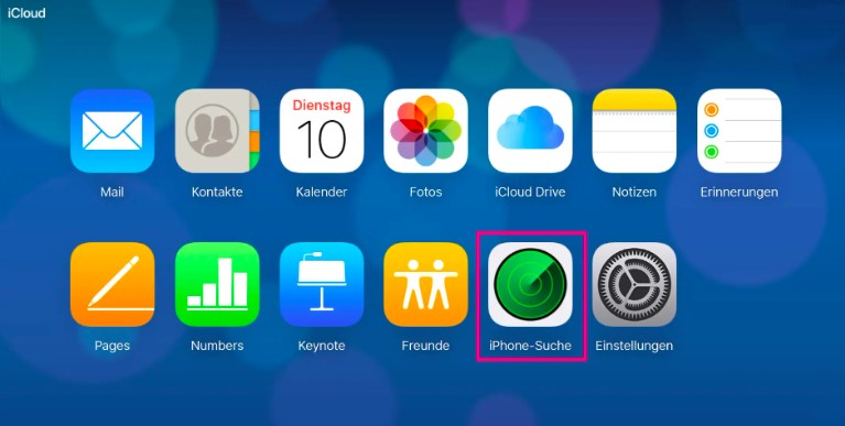 Klicken Sie auf das iPhone suchen