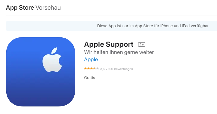 Öffne die Apple Store.