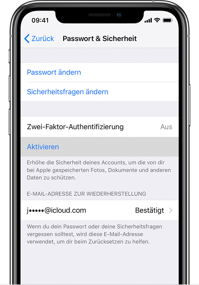 Klicke auf Zwei-Faktor-Authentifizierung aktivieren