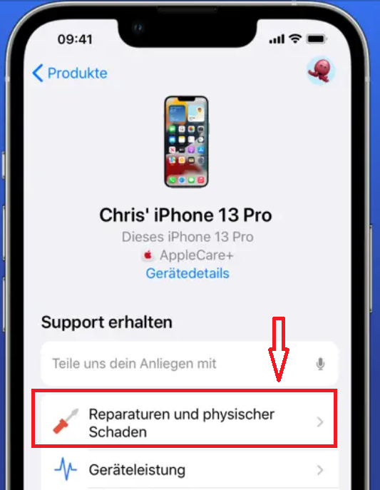 Reparaturen und physischer Schaden