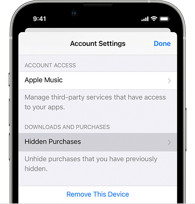 Search for Apps Hidden on Your Purchases List