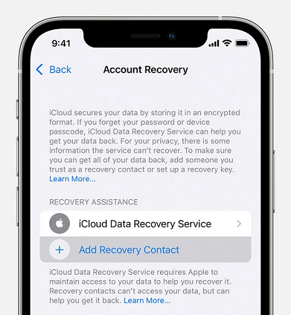 Apple ID Password Security Account Recovery Add Recovery Contact