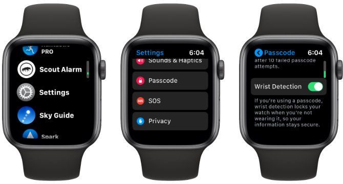 apple watch turn on wrist detection