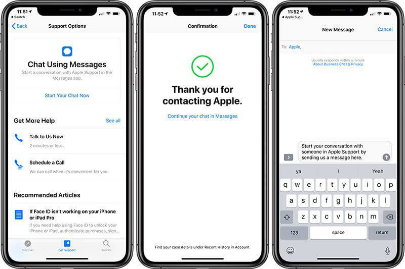 Call Apple Support via Apple Support App