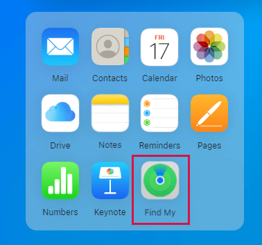 iCloud Find My Option