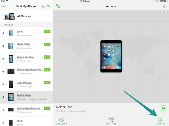 Erase iPad via the Find My app.