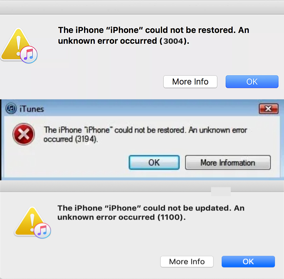 how to fix iphone itunes restore error 1