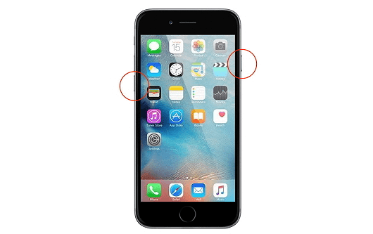Press the side and volume down buttons