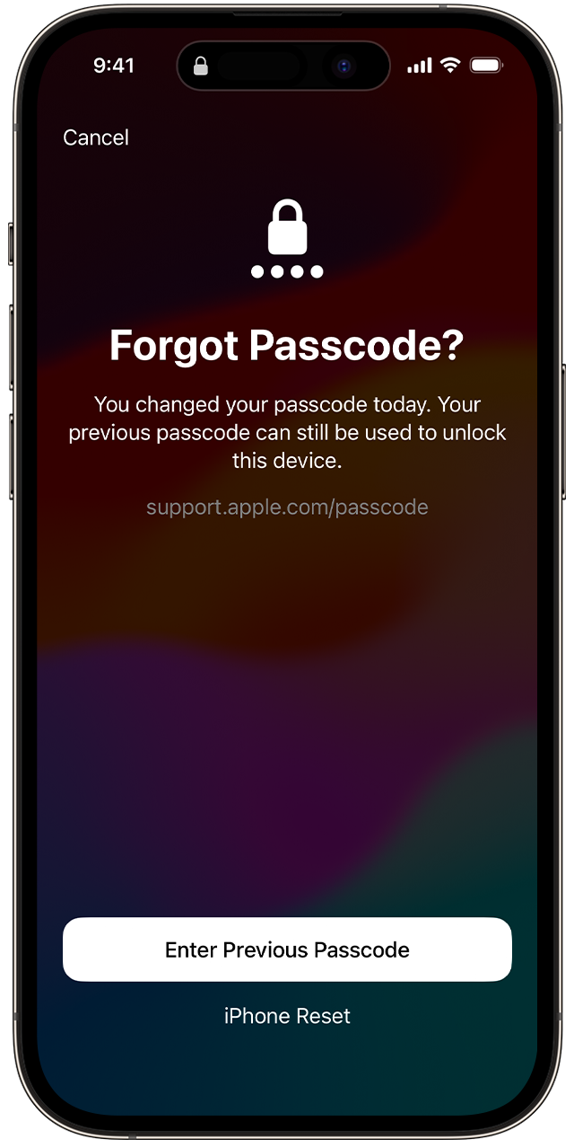 Enter Previous Passcode to Unlock iPhone