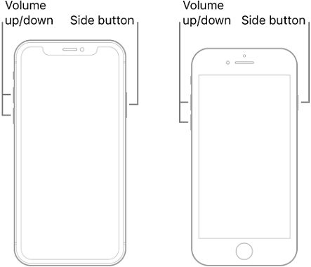iPhone 8 and newer version buttons