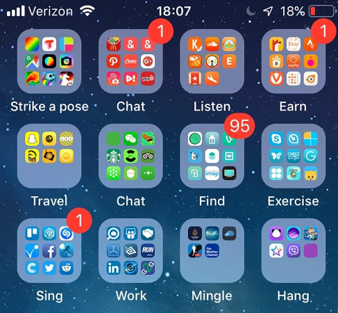 iPhone App Folders.