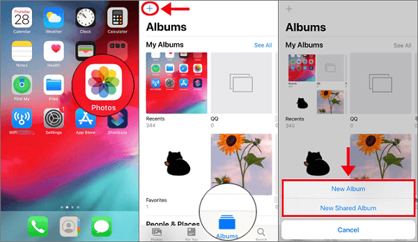   You can create a personal or shared album