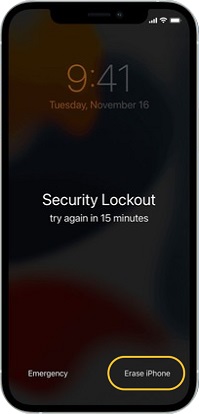 security lockout click erase iphone