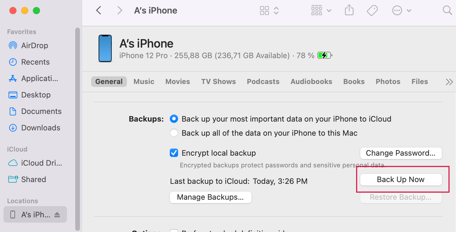 Back Up Iphone To Mac With Finder
