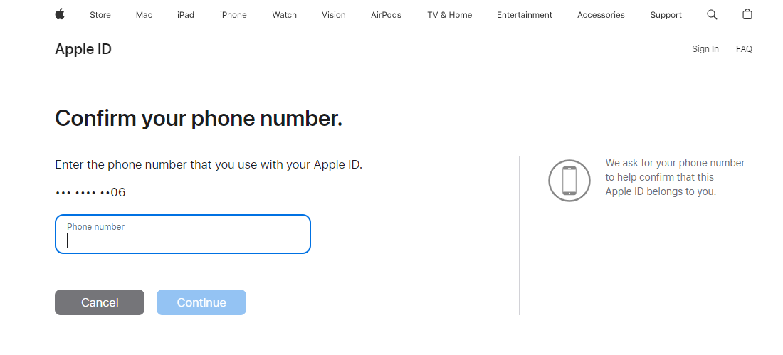 Confirm Your Phone Number on the Apple ID Website