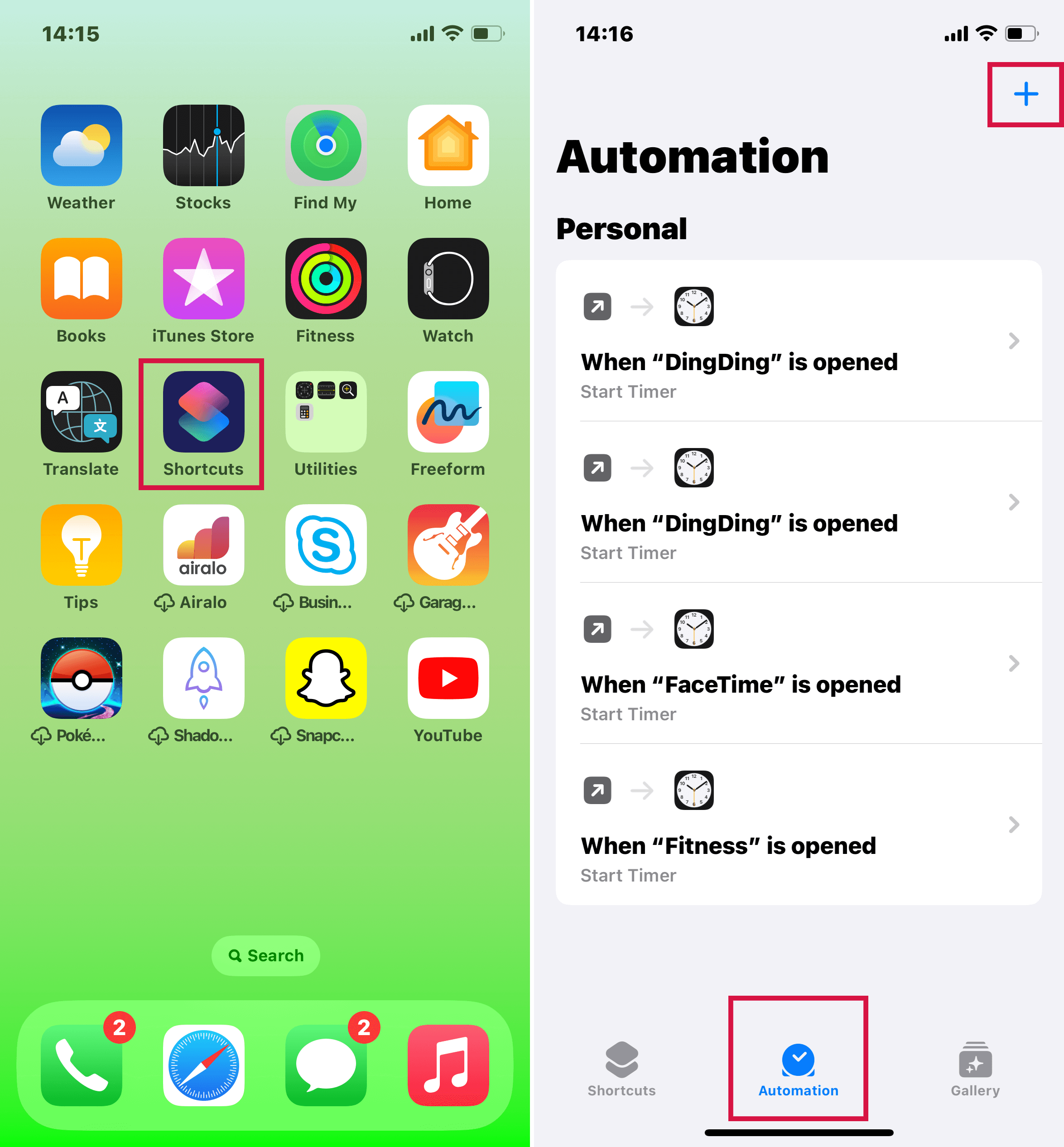 Launch the Shortcuts App and Access the Automation Tab