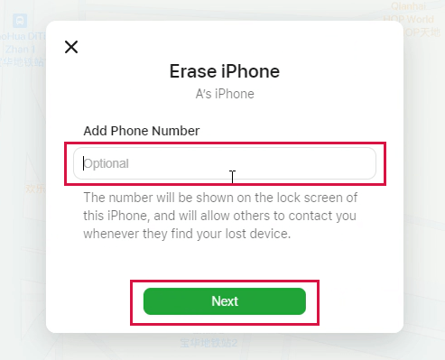 iCloud Find My iPhone Enter Your Phone Number