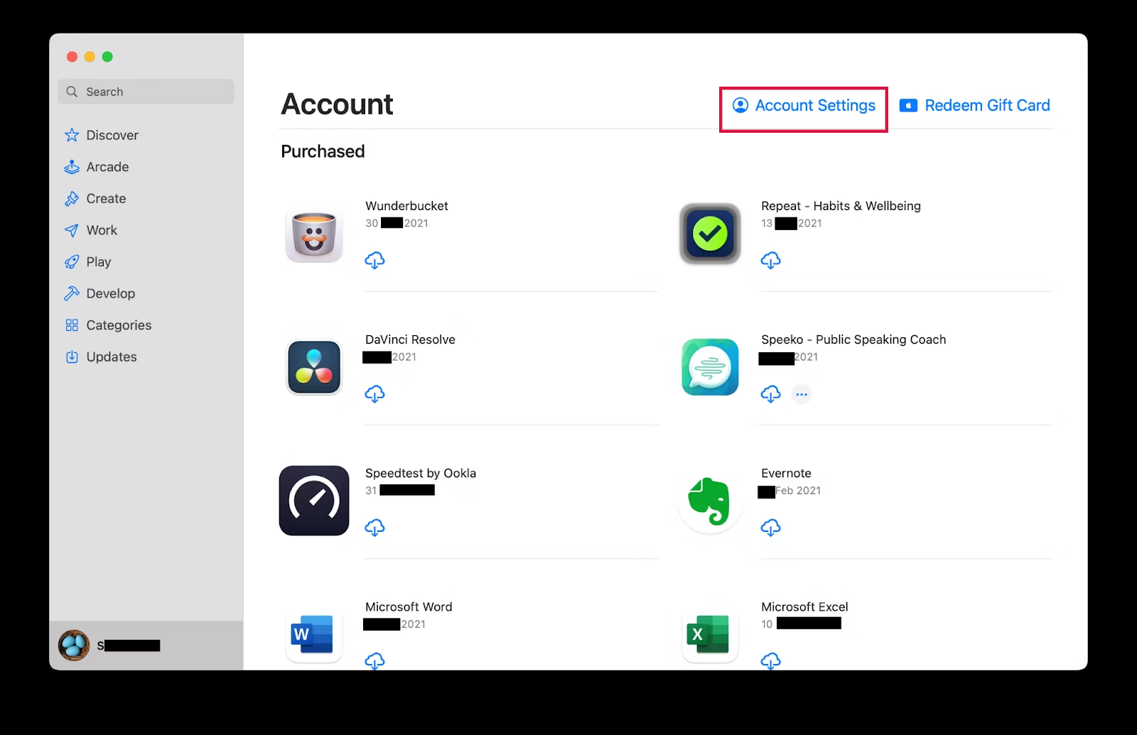 Account Settings on Mac