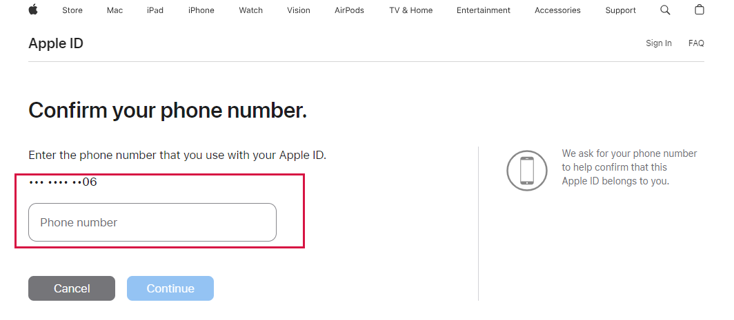 Enter Your Phone Number Linked to Your Apple ID on Apple's iForgot Page