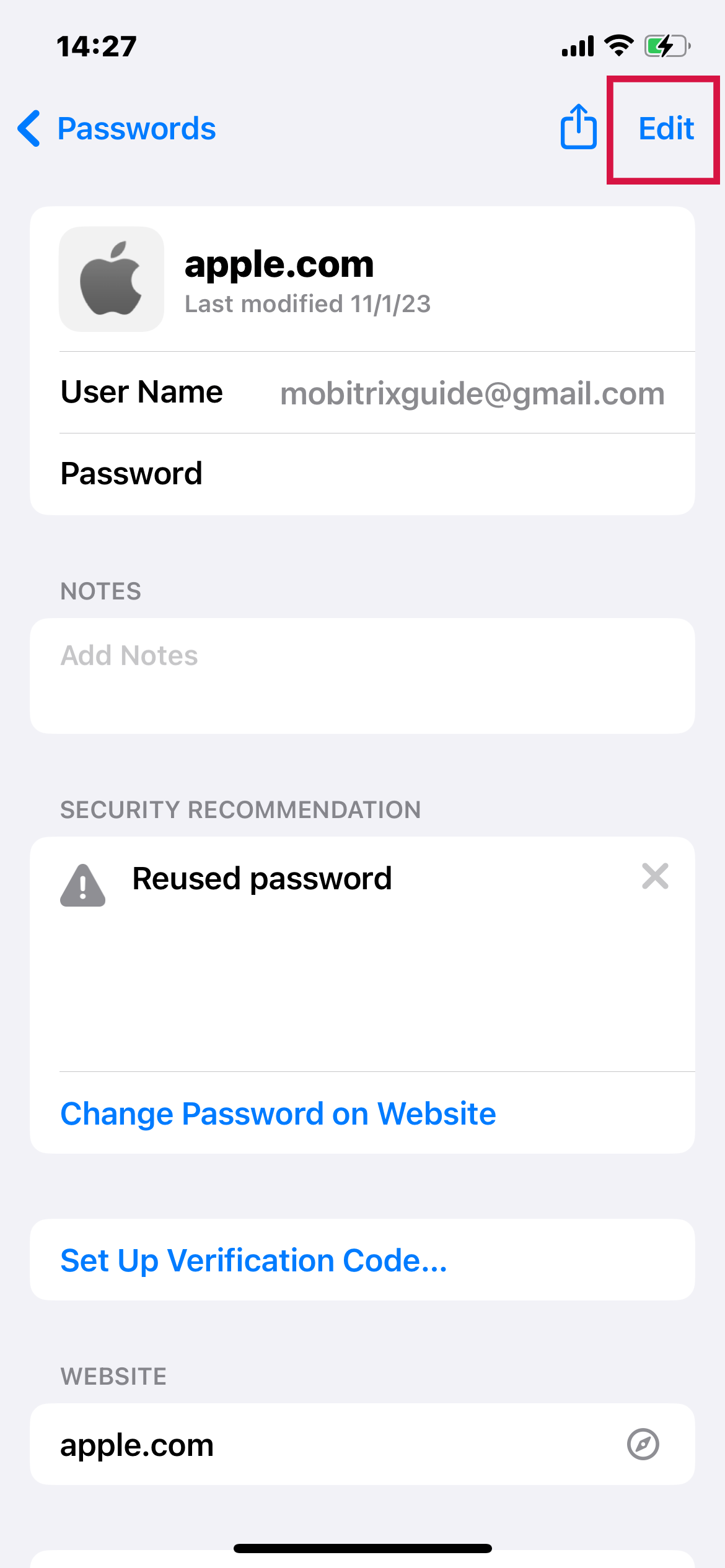 Edit Your Passwords in Settings
