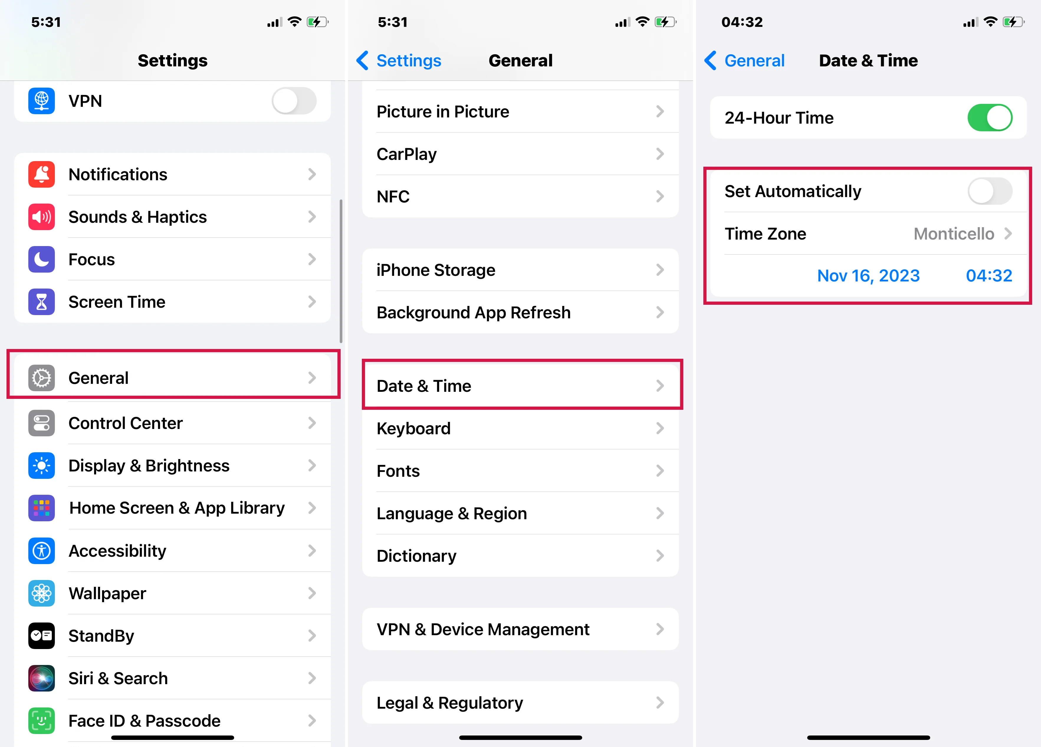 Configure Date and Time on iPhone