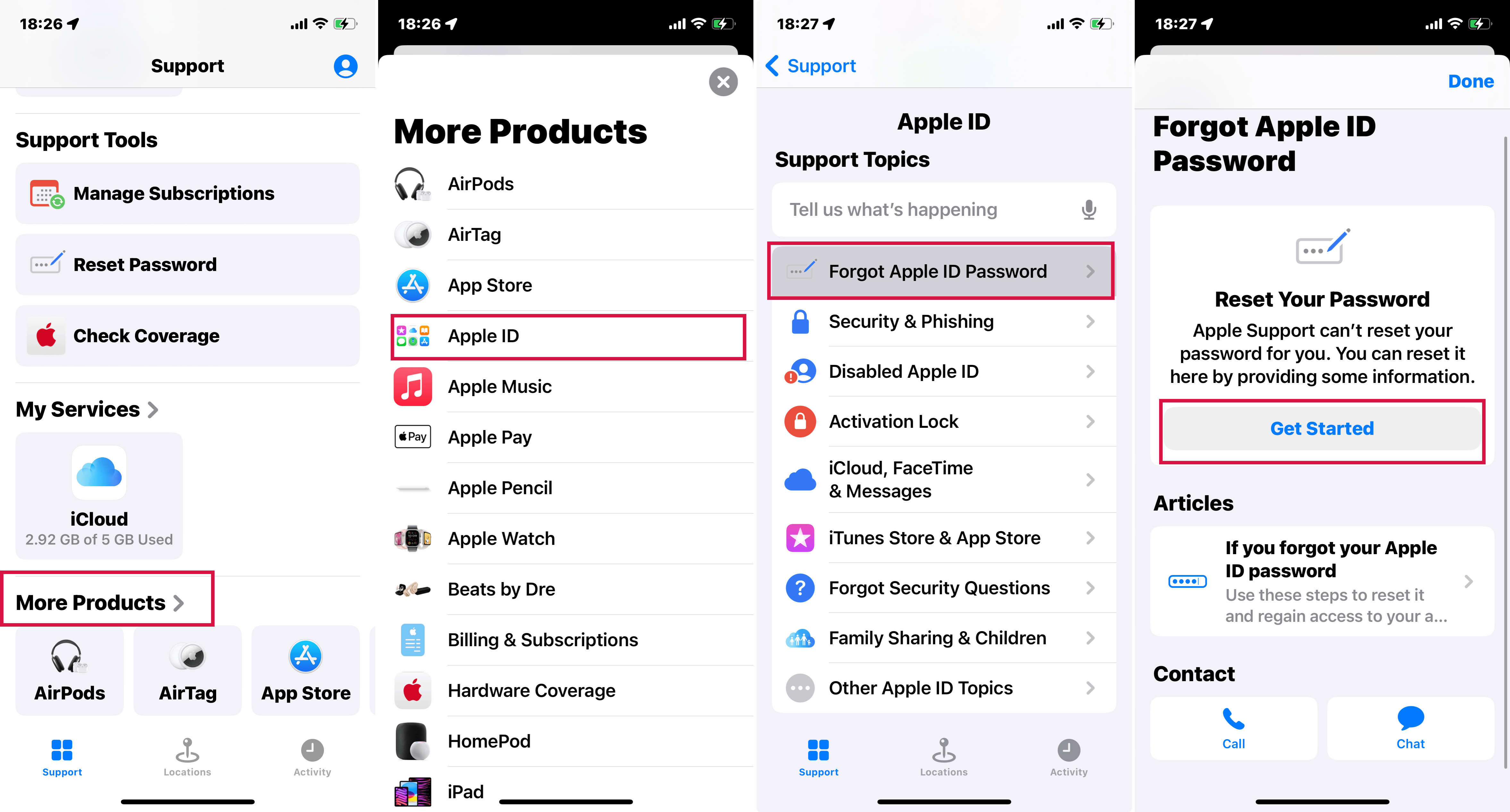 Reset Apple ID Password Via Apple Support App