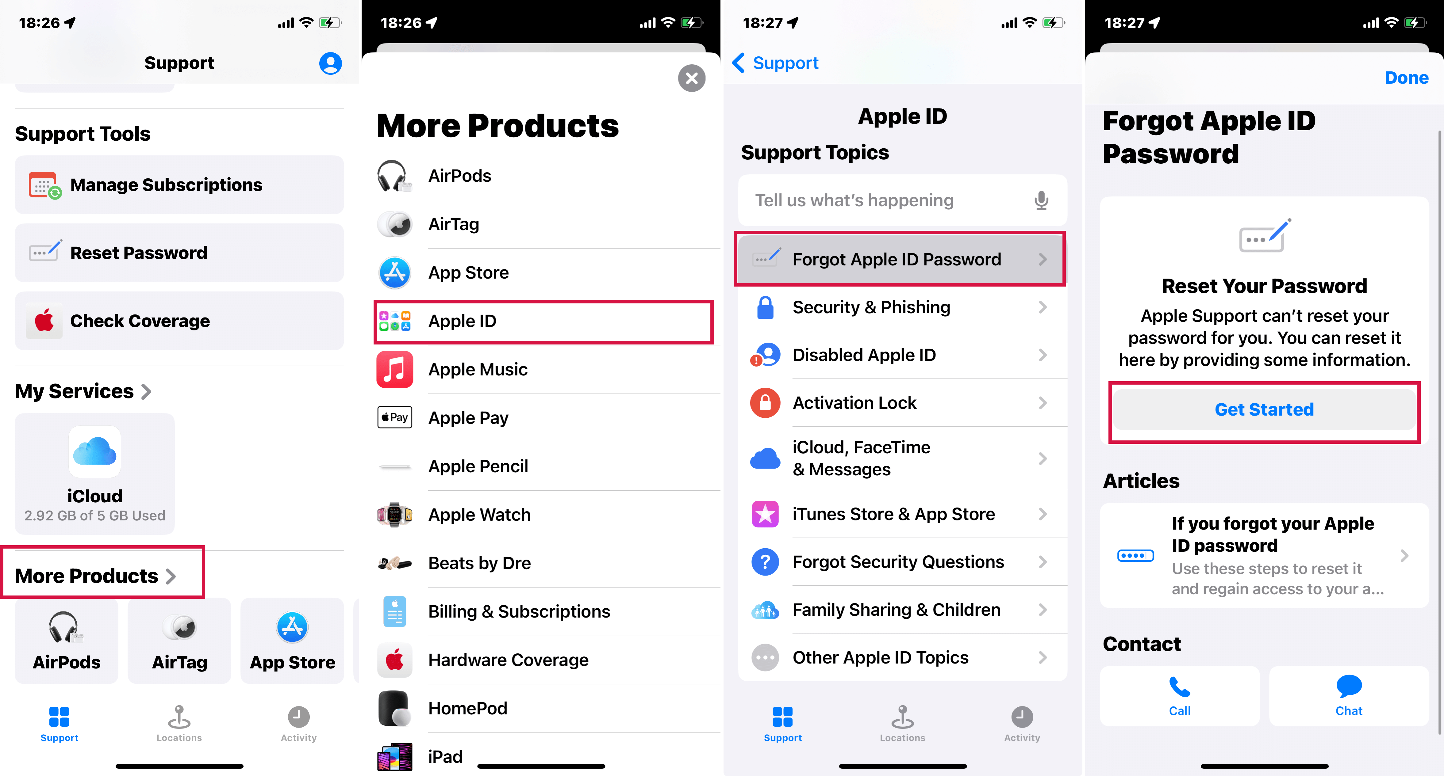 Use Apple Support App To Reset Password