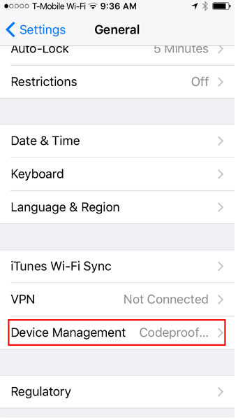 remove mdm via general