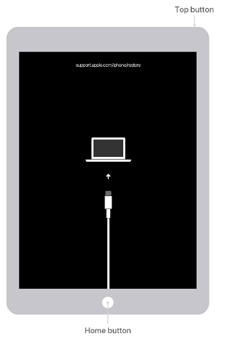 iPad with a Home Button in Recovery Mode