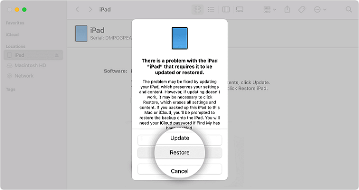 restore your ipad