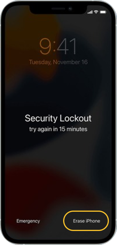 security lockout click erase iphone