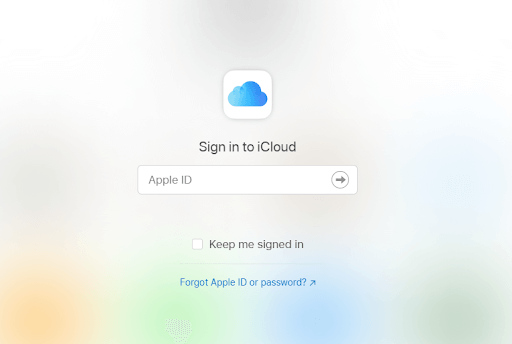 iCloud sign in section