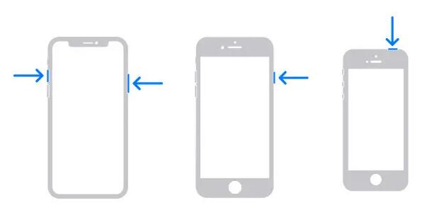 iPhone power off buttons.