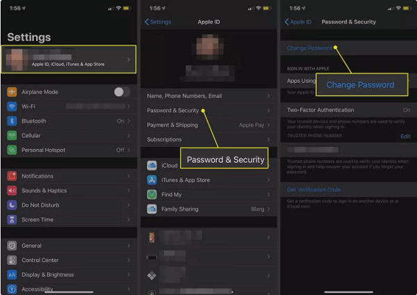 use the settings to reset your icloud password