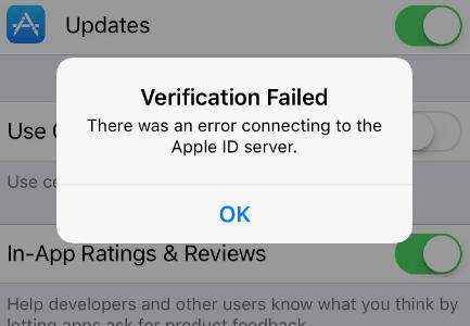 Apple ID Verification Failed Error