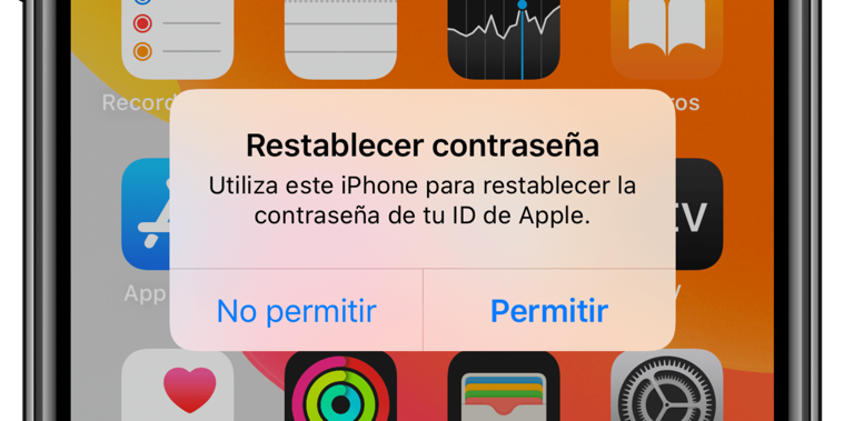 Haz clic en Permitir para restablecer la contraseña