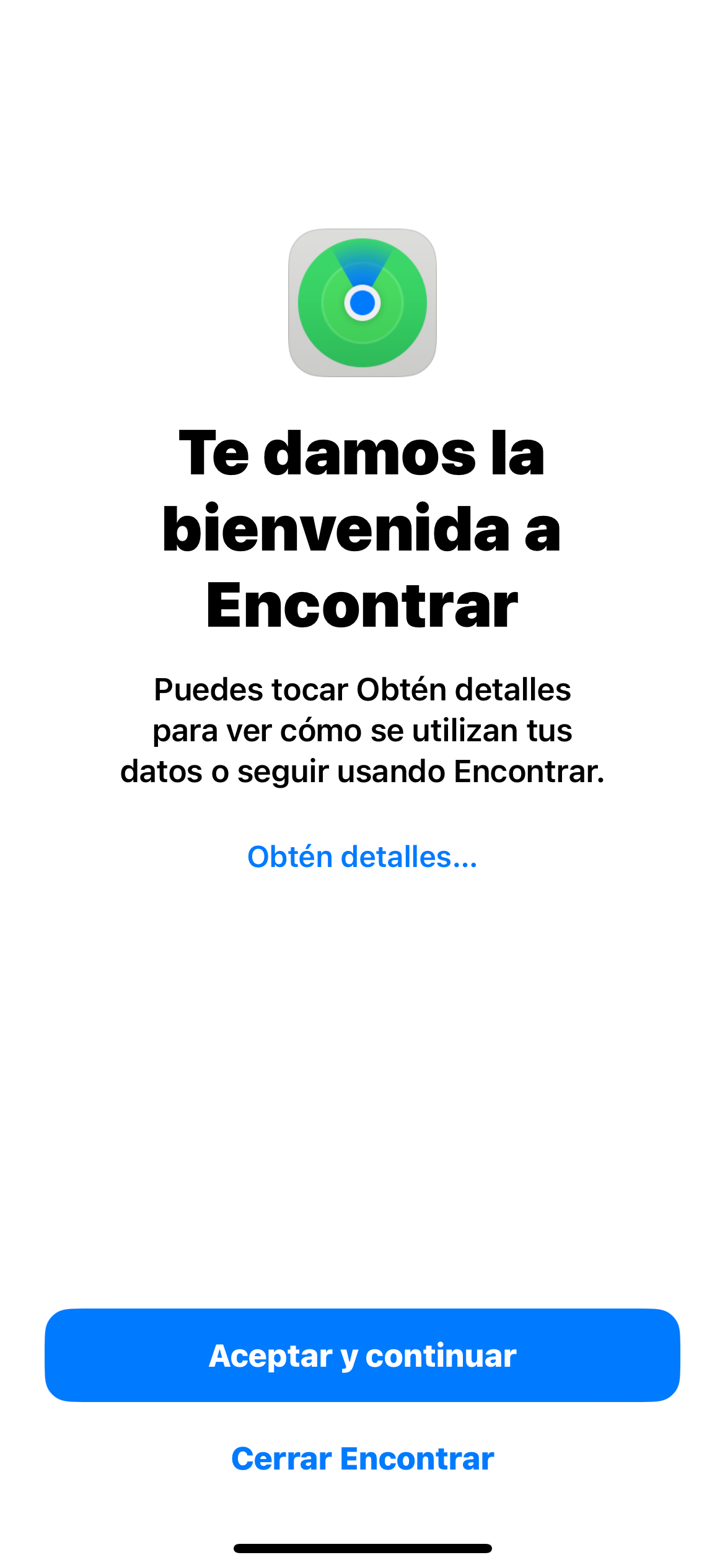 Iphone  La App Buscar Aceptar Y Continuar