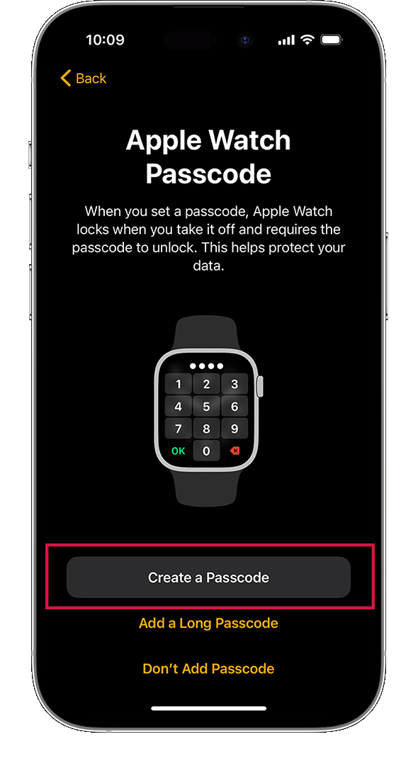 Create a Passcode for Apple Watch