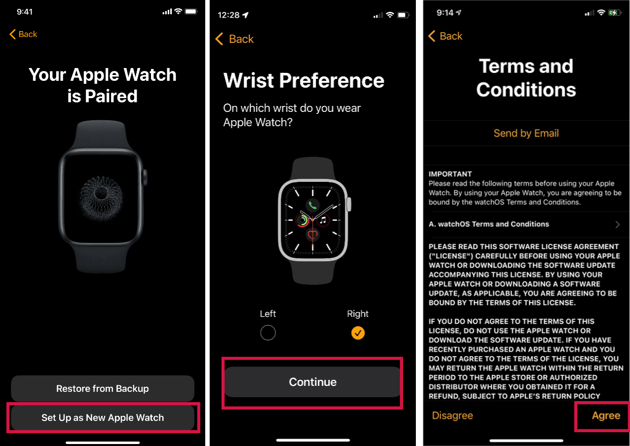 Set Up as New Apple Watch to Customize Settings