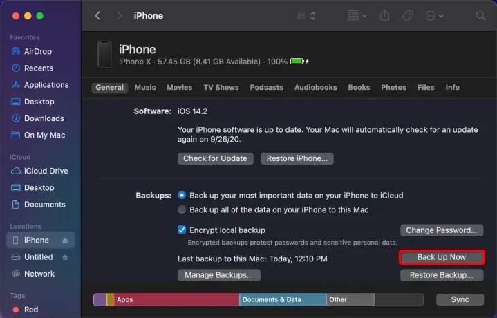 Back Iphone On Mac Via Finder
